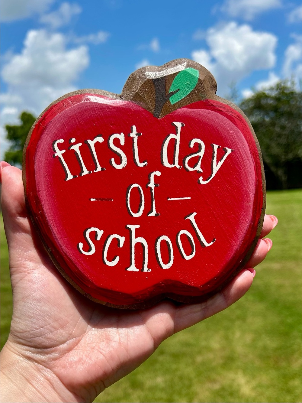 Demdaco First Day of School Wooden Magnet Token EUC